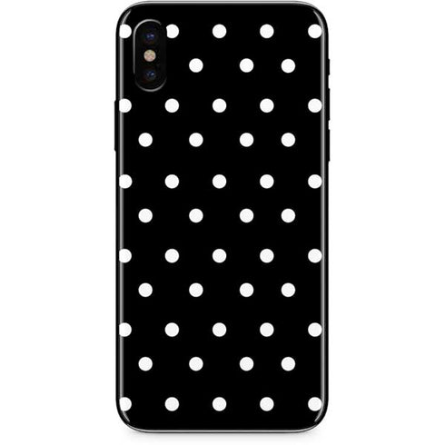 Black and White Polka Dots iPhone X Skin