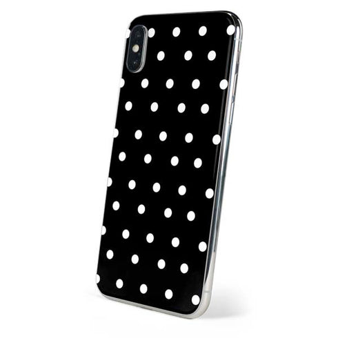 Black and White Polka Dots iPhone X Skin