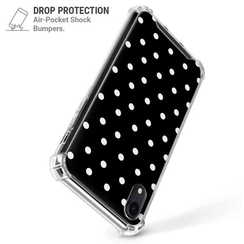 Black and White Polka Dots iPhone XR Clear Case