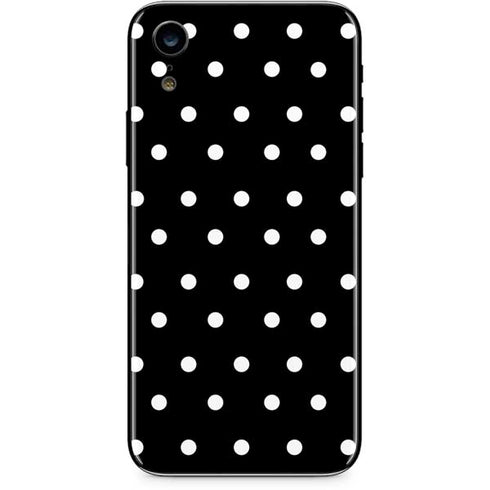 Black and White Polka Dots iPhone XR Skin
