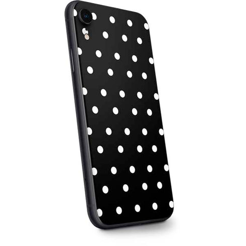 Black and White Polka Dots iPhone XR Skin