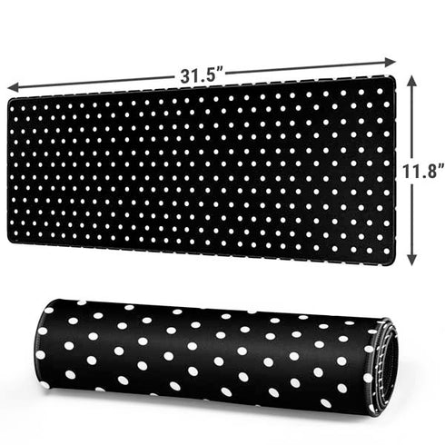Black and White Polka Dots Gaming Mouse Pad