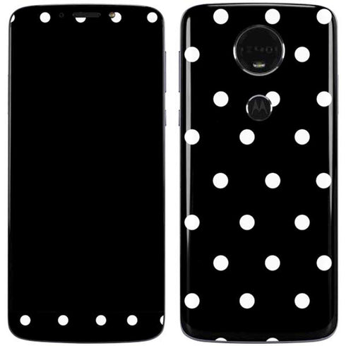 Black and White Polka Dots Moto E5 Plus Skin