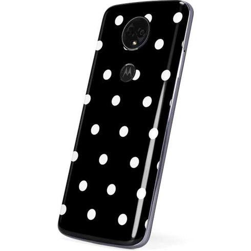 Black and White Polka Dots Moto E5 Plus Skin