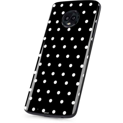 Black and White Polka Dots Moto G6 Skin