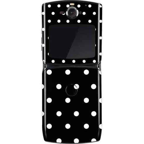 Black and White Polka Dots Motorola RAZR Skin