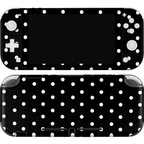 Black and White Polka Dots Nintendo Switch Lite Skin