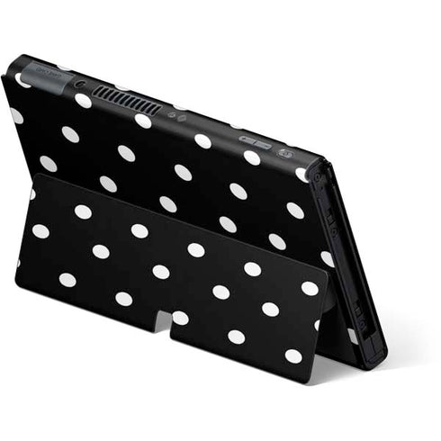Black and White Polka Dots Nintendo Switch OLED (2021) Skin