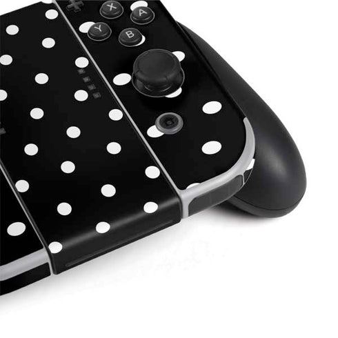 Black and White Polka Dots Nintendo Switch OLED (2021) Skin