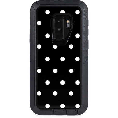 Black and White Polka Dots Otterbox Defender Galaxy Skin