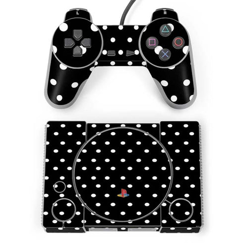 Black and White Polka Dots PlayStation Classic Bundle Skin