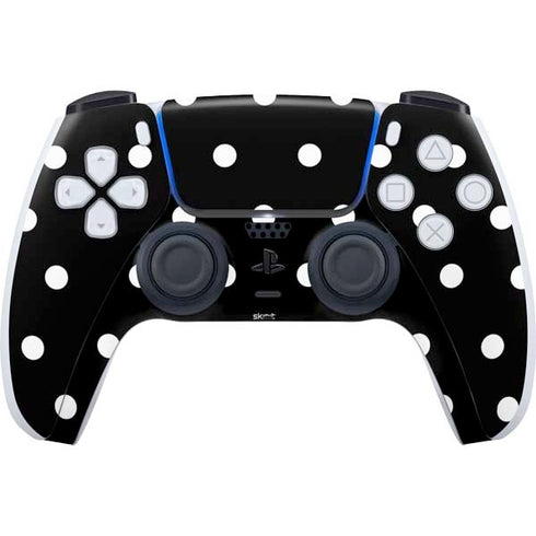 Black and White Polka Dots PS5 Controller Skin