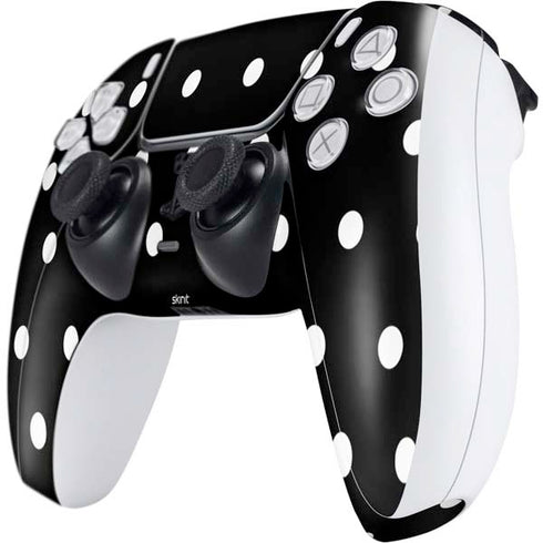 Black and White Polka Dots PS5 Controller Skin