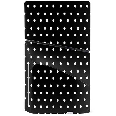 Black and White Polka Dots PS5 Slim Disk Bundle Skin