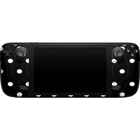 Black and White Polka Dots Steam Deck Handheld Gaming Computer Skin