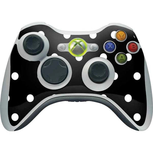 Black and White Polka Dots Xbox 360 Wireless Controller Skin