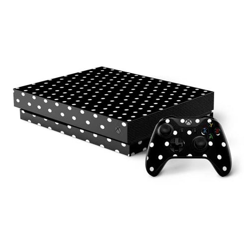 Black and White Polka Dots Xbox One X Bundle Skin