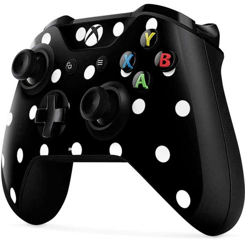 Black and White Polka Dots Xbox One X Controller Skin
