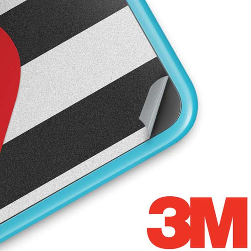 Black And White Striped Heart Nintendo 2DS XL (2017) Skin
