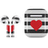 Black And White Striped Heart Apple AirPods 2 Skin