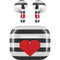 Black And White Striped Heart Apple AirPods (3rd Gen 2021) Skin
