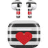 Black And White Striped Heart Apple AirPods (3rd Gen 2021) Skin