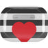 Black And White Striped Heart Apple AirPods Pro Skin