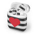 Black And White Striped Heart Apple AirPods Skin