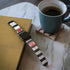 Black And White Striped Heart Apple Watch Band 42-44mm