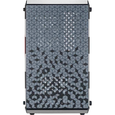 Black And White Striped Heart Cooler Master MasterBox Q300L Mini Tower Skin