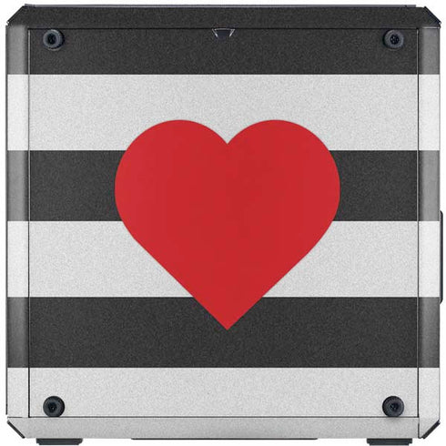 Black And White Striped Heart Cooler Master MasterBox Q300L Mini Tower Skin