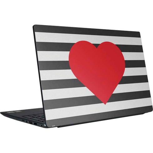 Black And White Striped Heart Dell Vostro Skin