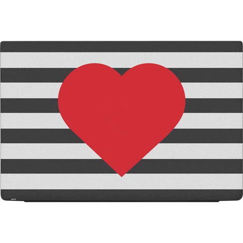 Black And White Striped Heart Dell Vostro Skin