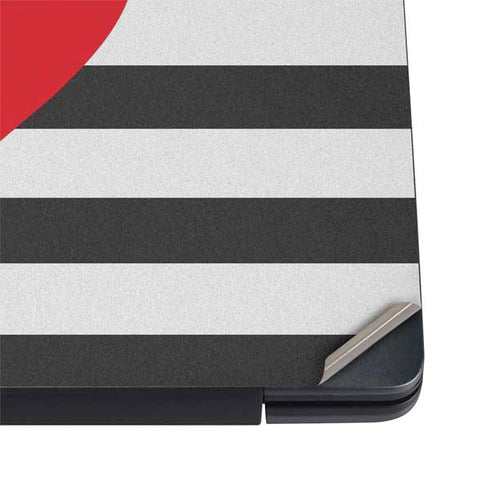 Black And White Striped Heart Dell Vostro Skin