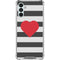 Black And White Striped Heart Galaxy A13 5G Clear Case
