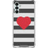 Black And White Striped Heart Galaxy A13 5G Clear Case
