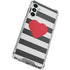 Black And White Striped Heart Galaxy A13 5G Clear Case