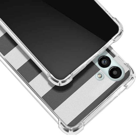 Black And White Striped Heart Galaxy A13 5G Clear Case