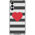 Black And White Striped Heart Galaxy A14 5G Clear Case