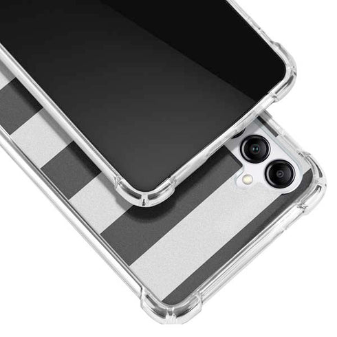 Black And White Striped Heart Galaxy A14 5G Clear Case