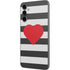 Black And White Striped Heart Galaxy A14 5G Skin