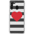 Black And White Striped Heart Galaxy A21 Clear Case