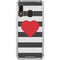 Black And White Striped Heart Galaxy A30 Clear Case