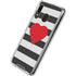 Black And White Striped Heart Galaxy A30 Clear Case