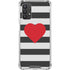 Black And White Striped Heart Galaxy A32 5G Clear Case
