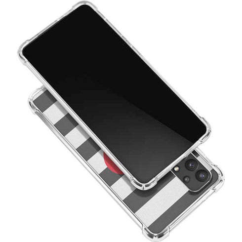 Black And White Striped Heart Galaxy A32 5G Clear Case