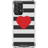 Black And White Striped Heart Galaxy A52 5G Clear Case
