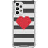 Black And White Striped Heart Galaxy A53 5G Clear Case