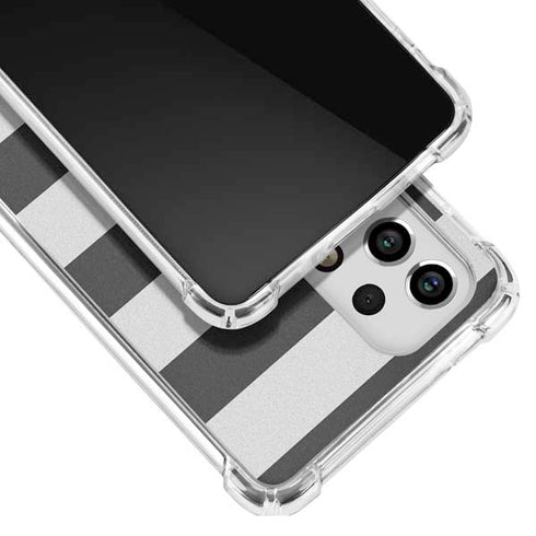Black And White Striped Heart Galaxy A53 5G Clear Case