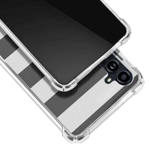 Black And White Striped Heart Galaxy A54 5G Clear Case